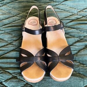Dansko Season Sandals-Black Leather-39(US8.5)